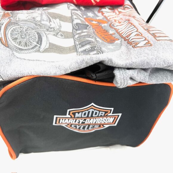 Collection Harley-Davidson 18 x9x11 Duffel Shoulder Bag Travel Gym+2 Lg T-Shirt - Picture 10 of 11